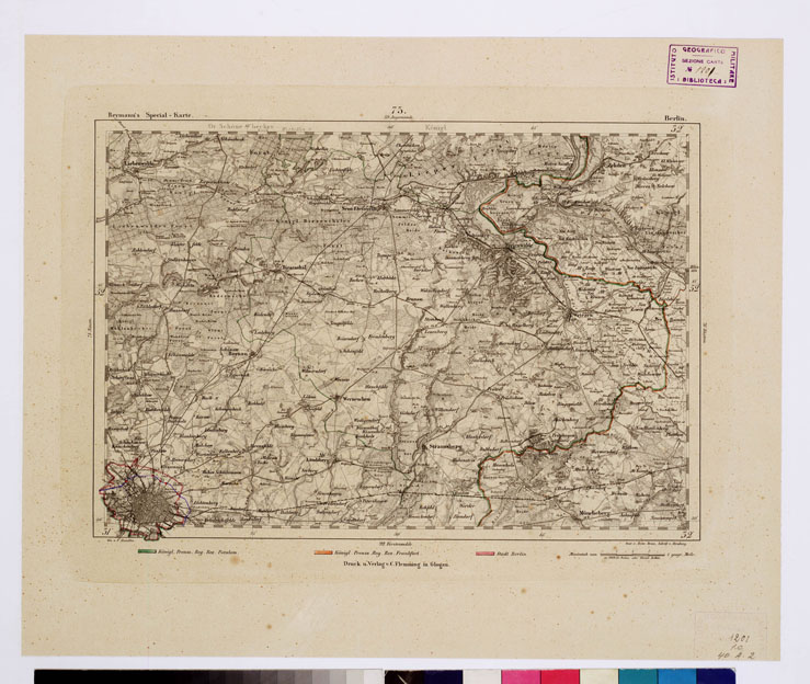 (N:14889) REYMANN'S TOPOGRAPHISCHER SPECIAL KARTE VON MITTEL EUROPA - BERLIN F 75 (B0012132) Carte e stampe antiche: riproduzione a colori su carta (formato A1)