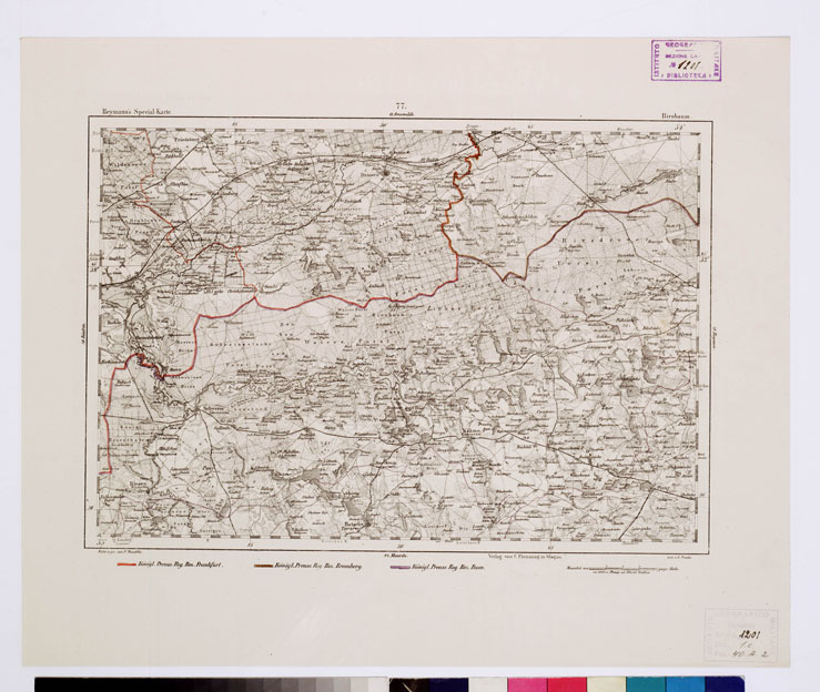 (N:14892) REYMANN'S TOPOGRAPHISCHER SPECIAL KARTE VON MITTEL EUROPA - BIRNBAUM F 77 (B0012134) Carte e stampe antiche: riproduzione a colori su carta (formato A1)