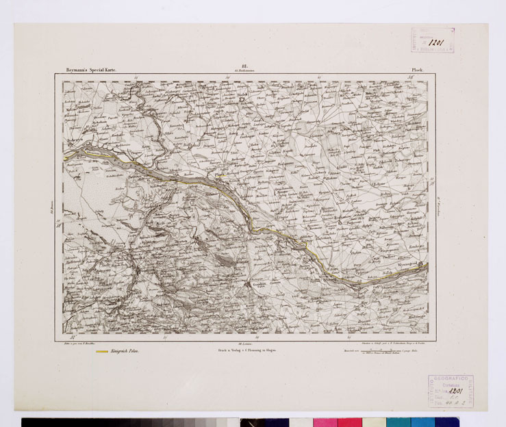 (N:15092) REYMANN'S TOPOGRAPHISCHER SPECIAL KARTE VON MITTEL EUROPA - PLOCK F 81 (B0012138) Carte e stampe antiche: riproduzione a colori su carta (formato A1)