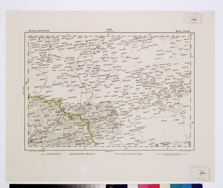 (N:14907) REYMANN'S TOPOGRAPHISCHER SPECIAL KARTE VON MITTEL EUROPA - BRZESC LITEWSKI F 81 D (B0012142) Carte e stampe antiche: riproduzione a colori su carta (formato A1)