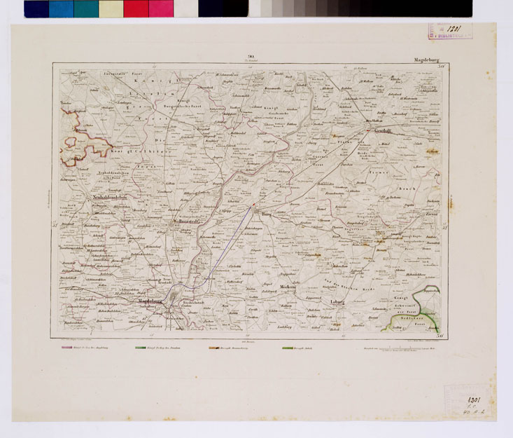 (N:15044) REYMANN'S TOPOGRAPHISCHER SPECIAL KARTE VON MITTEL EUROPA - MAGDEBURG F 90 (B0012151) Carte e stampe antiche: riproduzione a colori su carta (formato A1)