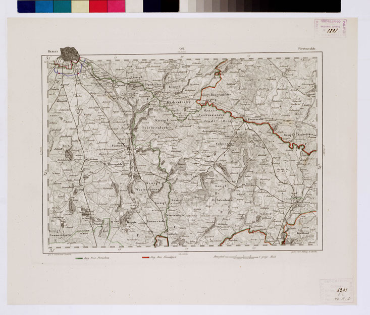 (N:14953) REYMANN'S TOPOGRAPHISCHER SPECIAL KARTE VON MITTEL EUROPA - FURSTENWALDE F 92 (B0012155) Carte e stampe antiche: riproduzione a colori su carta (formato A1)