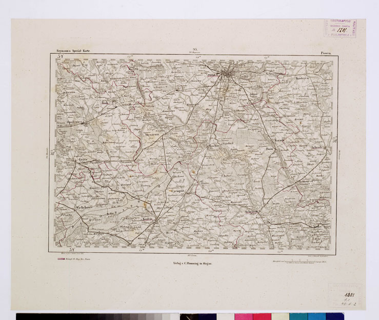 (N:15094) REYMANN'S TOPOGRAPHISCHER SPECIAL KARTE VON MITTEL EUROPA - POSEN F 95 (B0012158) Carte e stampe antiche: riproduzione a colori su carta (formato A1)