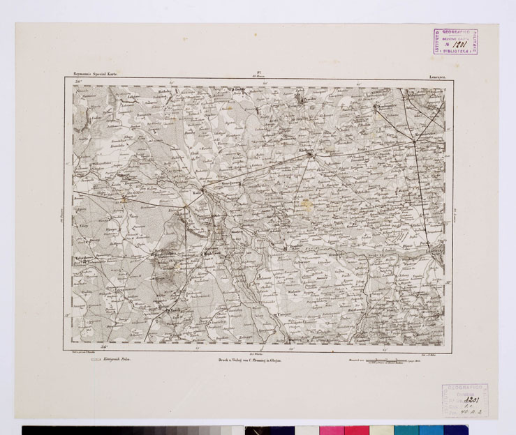 (N:15028) REYMANN'S TOPOGRAPHISCHER SPECIAL KARTE VON MITTEL EUROPA - LENEZYEZ F 97 (B0012160) Carte e stampe antiche: riproduzione a colori su carta (formato A1)