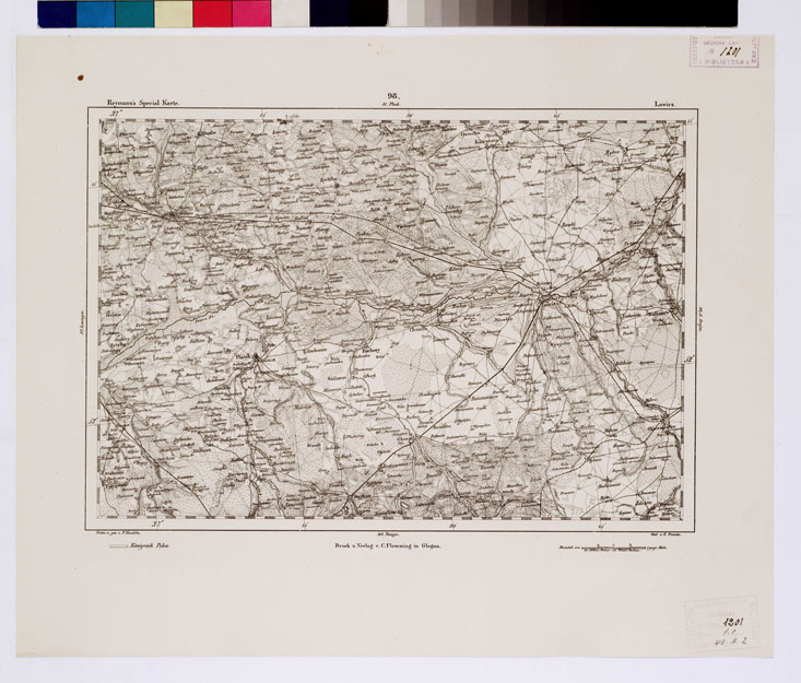 (N:15033) REYMANN'S TOPOGRAPHISCHER SPECIAL KARTE VON MITTEL EUROPA - LOWICZ F 98 (B0012161) Carte e stampe antiche: riproduzione a colori su carta (formato A1)