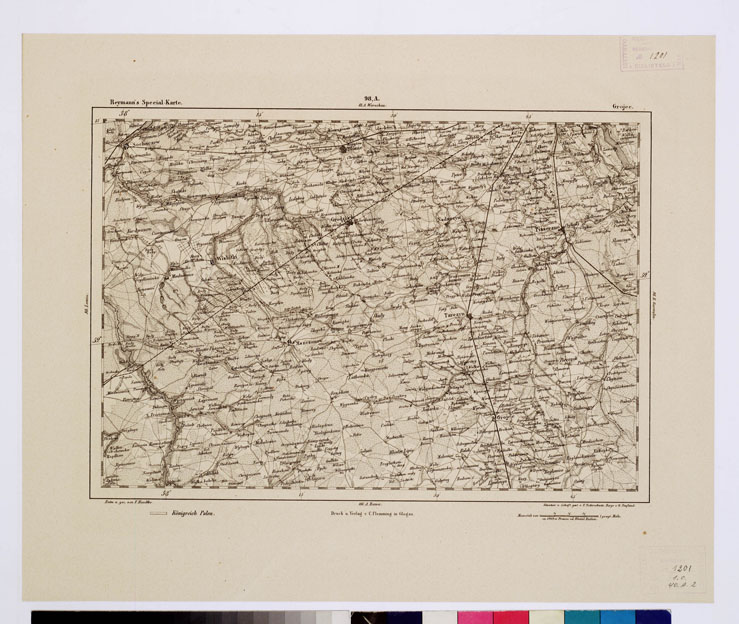 (N:14971) REYMANN'S TOPOGRAPHISCHER SPECIAL KARTE VON MITTEL EUROPA - GROJEC F 98 A (B0012162) Carte e stampe antiche: riproduzione a colori su carta (formato A1)