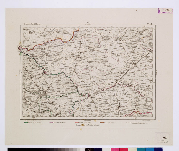 (N:15190) REYMANN'S TOPOGRAPHISCHER SPECIAL KARTE VON MITTEL EUROPA - WESEL F 103 (B0012168) Carte e stampe antiche: riproduzione a colori su carta (formato A1)