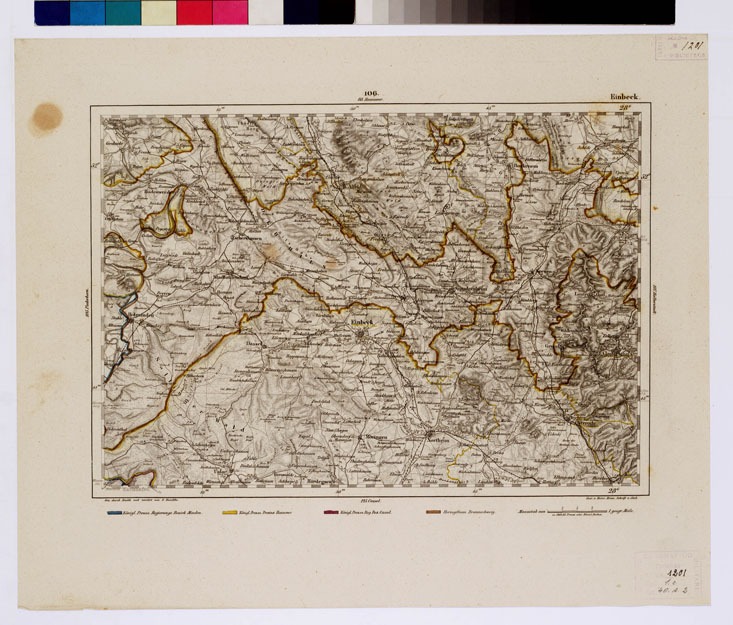 (N:14941) REYMANN'S TOPOGRAPHISCHER SPECIAL KARTE VON MITTEL EUROPA - EINBECK F 106 (B0012173) Carte e stampe antiche: riproduzione a colori su carta (formato A1)