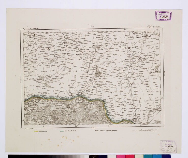 (N:15116) REYMANN'S TOPOGRAPHISCHER SPECIAL KARTE VON MITTEL EUROPA - ROSIENIE F 107 F1 (B0012174) Carte e stampe antiche: riproduzione a colori su carta (formato A1)