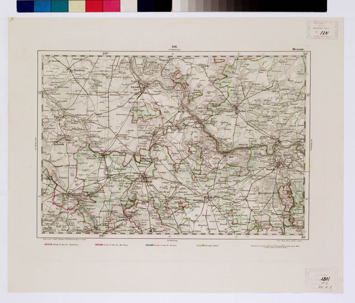 (N:14931) REYMANN'S TOPOGRAPHISCHER SPECIAL KARTE VON MITTEL EUROPA - DESSAU F 108 (B0012177) Carte e stampe antiche: riproduzione a colori su carta (formato A1)