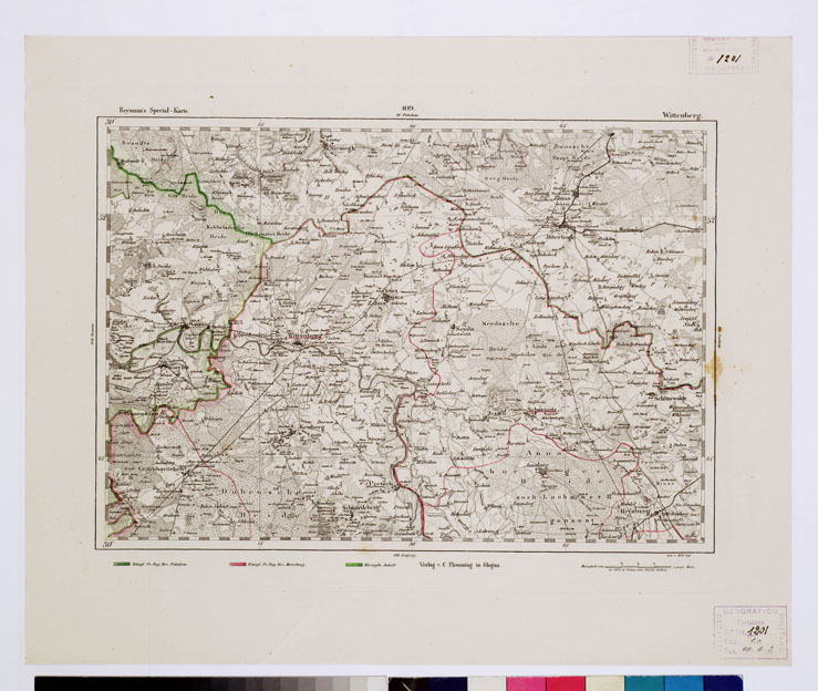 (N:15193) REYMANN'S TOPOGRAPHISCHER SPECIAL KARTE VON MITTEL EUROPA - WITTENBERG F 109 (B0012178) Carte e stampe antiche: riproduzione a colori su carta (formato A1)