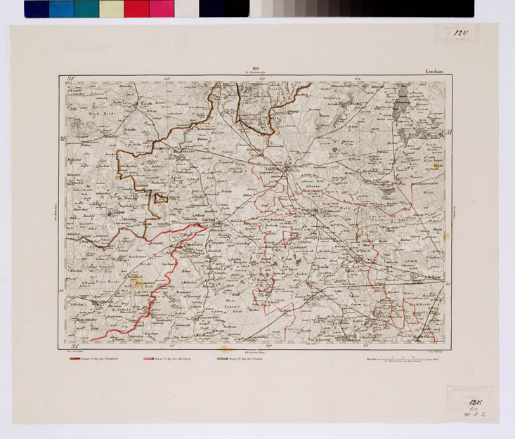 (N:15037) REYMANN'S TOPOGRAPHISCHER SPECIAL KARTE VON MITTEL EUROPA - LUCKAU F 110 (B0012179) Carte e stampe antiche: riproduzione a colori su carta (formato A1)