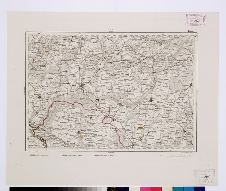 (N:15031) REYMANN'S TOPOGRAPHISCHER SPECIAL KARTE VON MITTEL EUROPA - LISSA F 113 (B0012182) Carte e stampe antiche: riproduzione a colori su carta (formato A1)