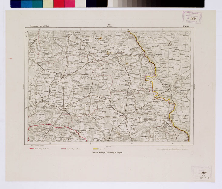 (N:14993) REYMANN'S TOPOGRAPHISCHER SPECIAL KARTE VON MITTEL EUROPA - KALISZ F 114 (B0012183) Carte e stampe antiche: riproduzione a colori su carta (formato A1)