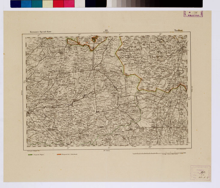 (N:15174) REYMANN'S TOPOGRAPHISCHER SPECIAL KARTE VON MITTEL EUROPA - TURNHOUT F 120 (B0012195) Carte e stampe antiche: riproduzione a colori su carta (formato A1)