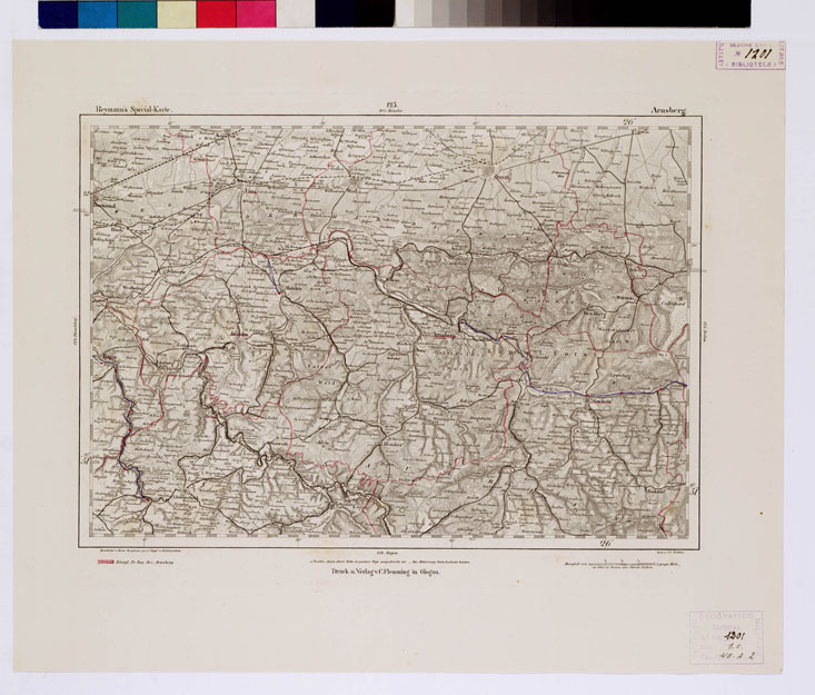 (N:14877) REYMANN'S TOPOGRAPHISCHER SPECIAL KARTE VON MITTEL EUROPA - ARNSBERG F 123 (B0012201) Carte e stampe antiche: riproduzione a colori su carta (formato A1)