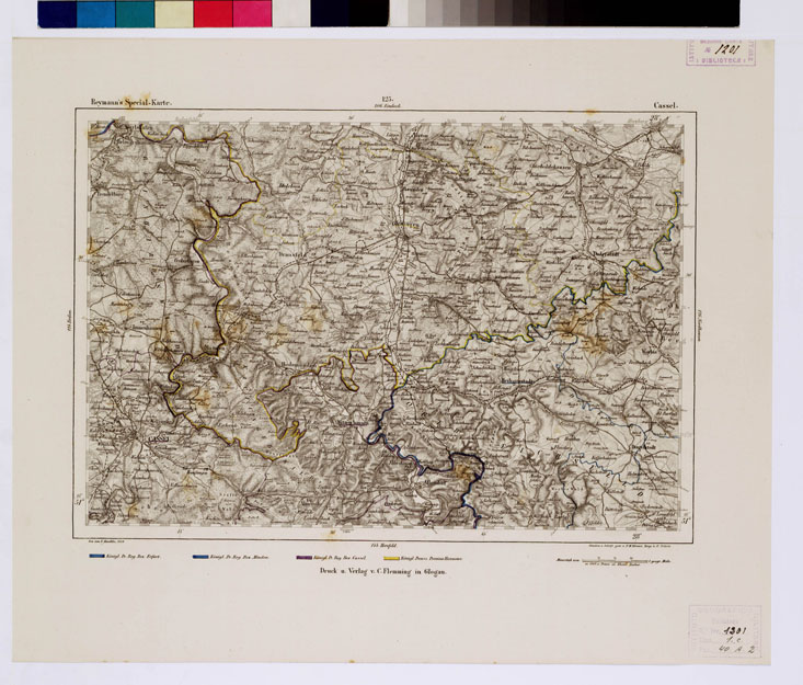 (N:14912) REYMANN'S TOPOGRAPHISCHER SPECIAL KARTE VON MITTEL EUROPA - CASSEL F 125 (B0012203) Carte e stampe antiche: riproduzione a colori su carta (formato A1)