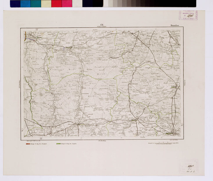 (N:14909) REYMANN'S TOPOGRAPHISCHER SPECIAL KARTE VON MITTEL EUROPA - BUNZLAU F 131 (B0012209) Carte e stampe antiche: riproduzione a colori su carta (formato A1)