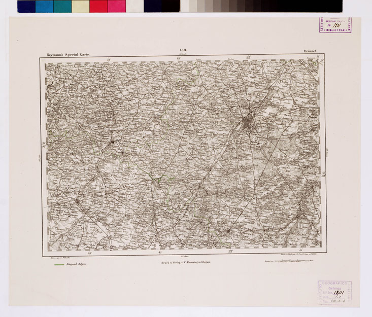 (N:14905) REYMANN'S TOPOGRAPHISCHER SPECIAL KARTE VON MITTEL EUROPA - BRUSSEL F 138 (B0012221) Carte e stampe antiche: riproduzione a colori su carta (formato A1)
