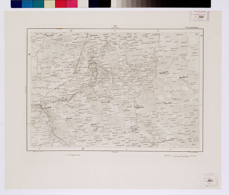 (N:14928) REYMANN'S TOPOGRAPHISCHER SPECIAL KARTE VON MITTEL EUROPA - CZENSTOCHAU F 154 (B0012241) Carte e stampe antiche: riproduzione a colori su carta (formato A1)