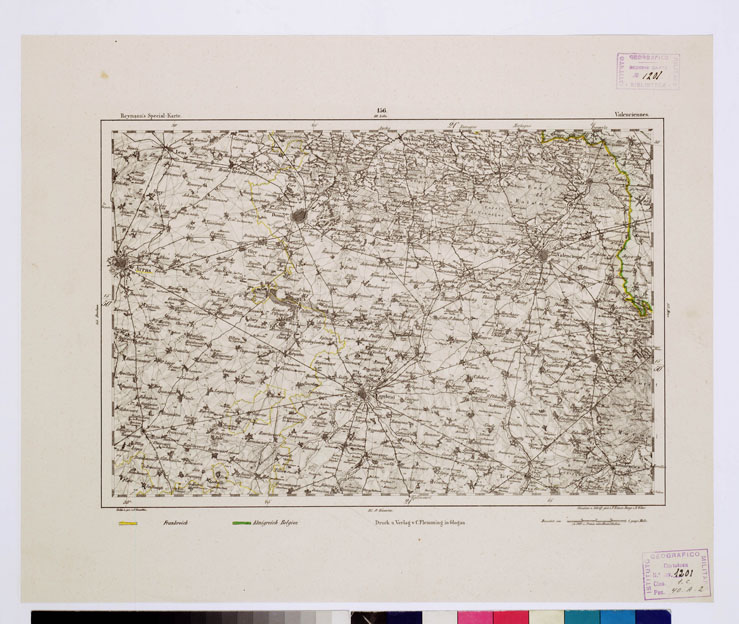 (N:15178) REYMANN'S TOPOGRAPHISCHER SPECIAL KARTE VON MITTEL EUROPA - VELENCIENNES F 156 (B0012248) Carte e stampe antiche: riproduzione a colori su carta (formato A1)