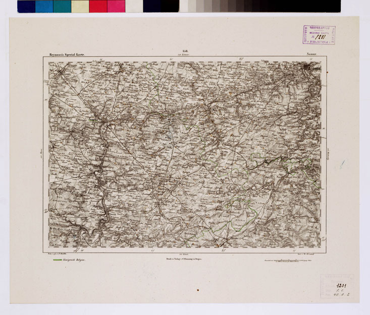 (N:15064) REYMANN'S TOPOGRAPHISCHER SPECIAL KARTE VON MITTEL EUROPA - NAMUR F 158 (B0012251) Carte e stampe antiche: riproduzione a colori su carta (formato A1)