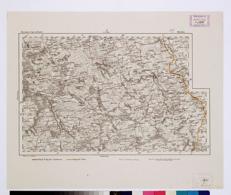 (N:15075) REYMANN'S TOPOGRAPHISCHER SPECIAL KARTE VON MITTEL EUROPA - OLETZKO F 159 N (B0012252) Carte e stampe antiche: riproduzione a colori su carta (formato A1)