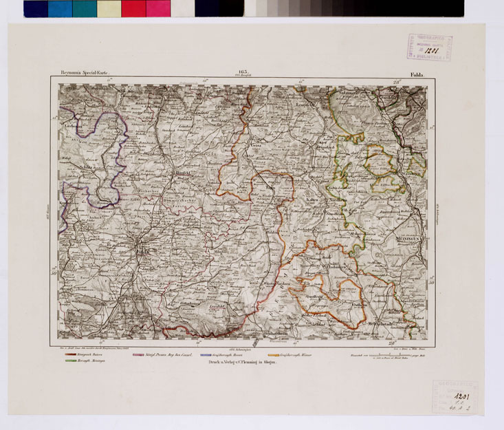 (N:14952) REYMANN'S TOPOGRAPHISCHER SPECIAL KARTE VON MITTEL EUROPA - FULDA F 163 (B0012259) Carte e stampe antiche: riproduzione a colori su carta (formato A1)