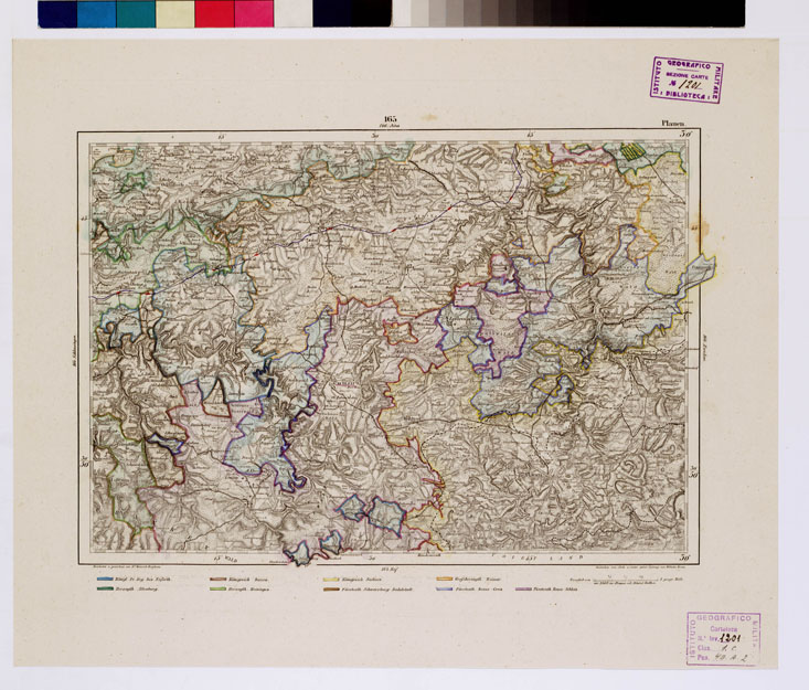 (N:15091) REYMANN'S TOPOGRAPHISCHER SPECIAL KARTE VON MITTEL EUROPA - PLAUEN F 165 (B0012261) Carte e stampe antiche: riproduzione a colori su carta (formato A1)
