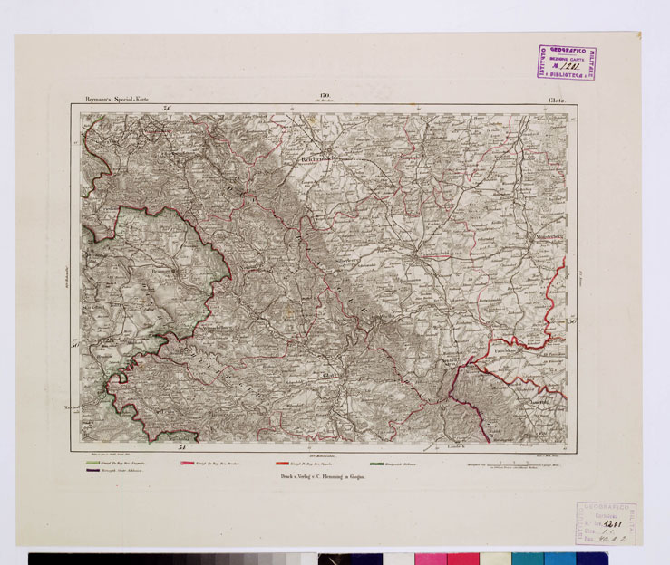 (N:14960) REYMANN'S TOPOGRAPHISCHER SPECIAL KARTE VON MITTEL EUROPA - GLATZ F 170 (B0012266) Carte e stampe antiche: riproduzione a colori su carta (formato A1)