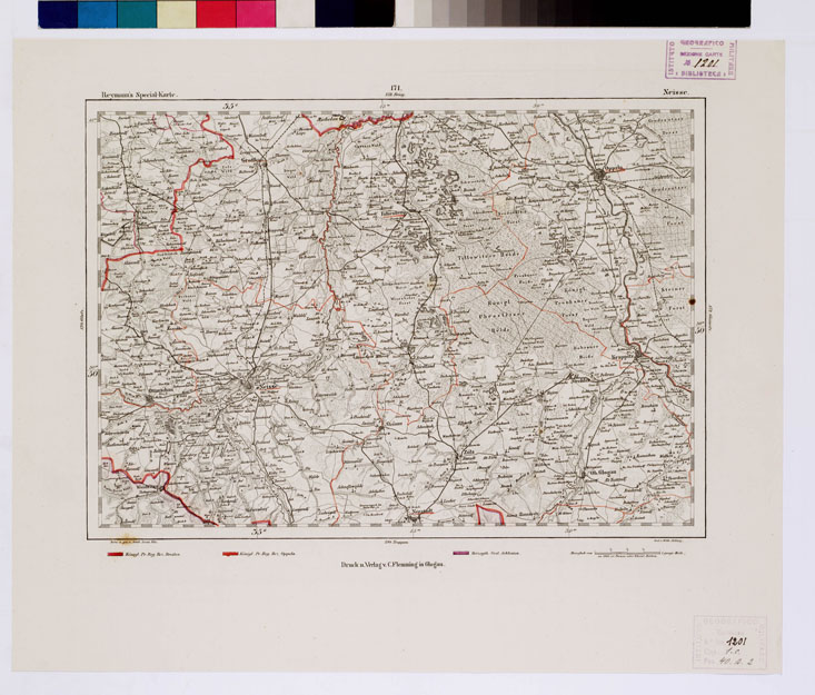(N:15067) REYMANN'S TOPOGRAPHISCHER SPECIAL KARTE VON MITTEL EUROPA - NEISSE F 171 (B0012267) Carte e stampe antiche: riproduzione a colori su carta (formato A1)