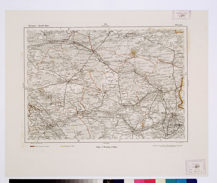 (N:14961) REYMANN'S TOPOGRAPHISCHER SPECIAL KARTE VON MITTEL EUROPA - GLEIWITZ F 172 (B0012268) Carte e stampe antiche: riproduzione a colori su carta (formato A1)