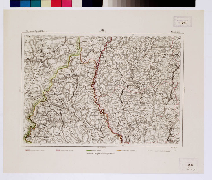 (N:14919) REYMANN'S TOPOGRAPHISCHER SPECIAL KARTE VON MITTEL EUROPA - CLERVAUX F 178 (B0012279) Carte e stampe antiche: riproduzione a colori su carta (formato A1)