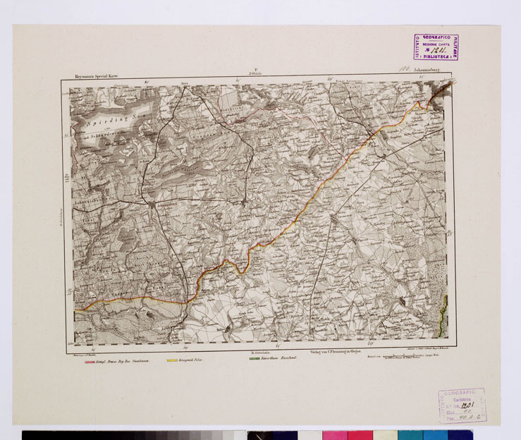 (N:14990) REYMANN'S TOPOGRAPHISCHER SPECIAL KARTE VON MITTEL EUROPA - JOHANNISBURG F 180 P (B0012282) Carte e stampe antiche: riproduzione a colori su carta (formato A1)