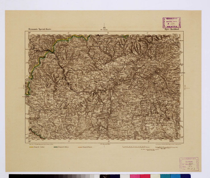 (N:14939) REYMANN'S TOPOGRAPHISCHER SPECIAL KARTE VON MITTEL EUROPA - EGER-KARLSBAD F 185 (B0012290) Carte e stampe antiche: riproduzione a colori su carta (formato A1)
