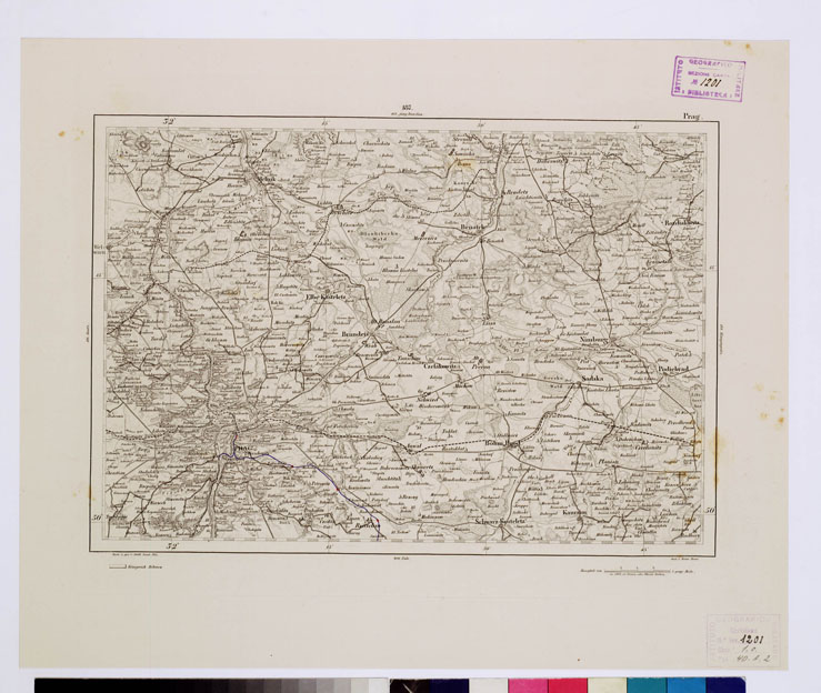 (N:15096) REYMANN'S TOPOGRAPHISCHER SPECIAL KARTE VON MITTEL EUROPA - PRAG F 187 (B0012292) Carte e stampe antiche: riproduzione a colori su carta (formato A1)