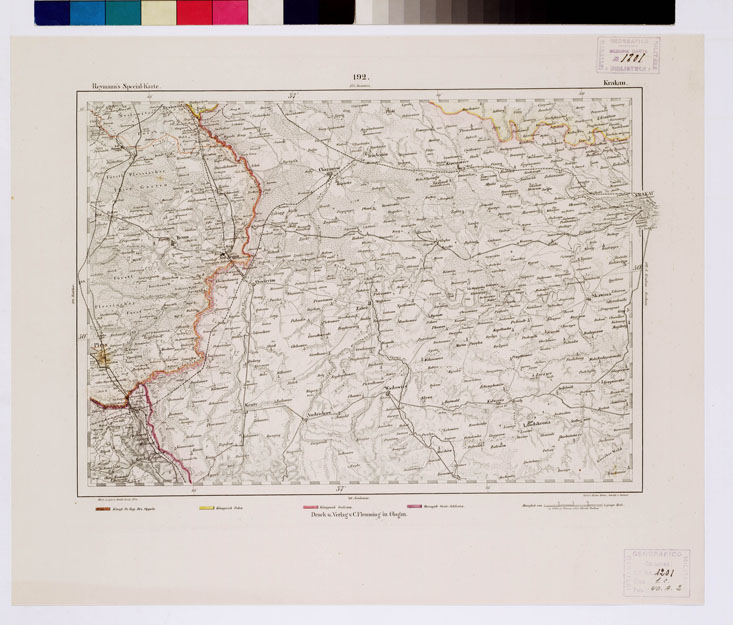 (N:15006) REYMANN'S TOPOGRAPHISCHER SPECIAL KARTE VON MITTEL EUROPA - KRAKAU F 192 (B0012297) Carte e stampe antiche: riproduzione a colori su carta (formato A1)