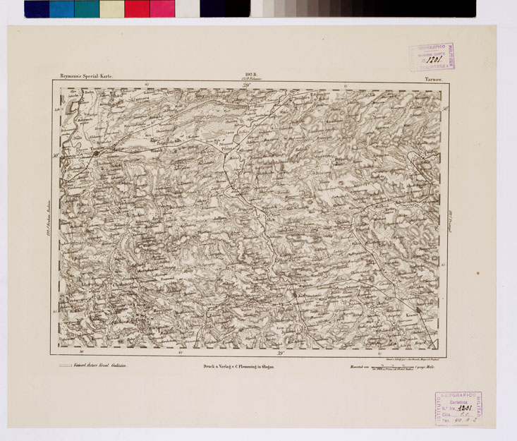 (N:15163) REYMANN'S TOPOGRAPHISCHER SPECIAL KARTE VON MITTEL EUROPA - TARNOW F 192 B (B0012299) Carte e stampe antiche: riproduzione a colori su carta (formato A1)