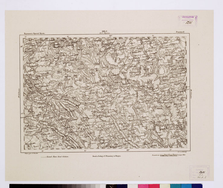 (N:15099) REYMANN'S TOPOGRAPHISCHER SPECIAL KARTE VON MITTEL EUROPA - PRZEMYST F 192 C (B0012300) Carte e stampe antiche: riproduzione a colori su carta (formato A1)