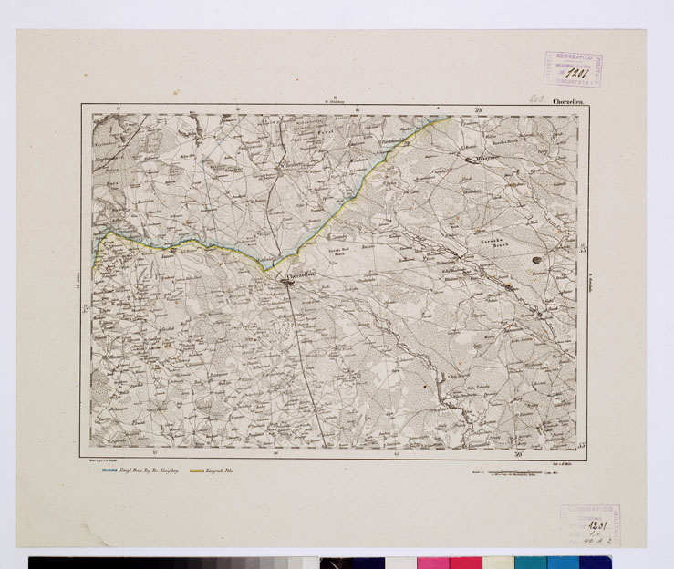 (N:14917) REYMANN'S TOPOGRAPHISCHER SPECIAL KARTE VON MITTEL EUROPA - CHORZELLEN F 202 O (B0012312) Carte e stampe antiche: riproduzione a colori su carta (formato A1)