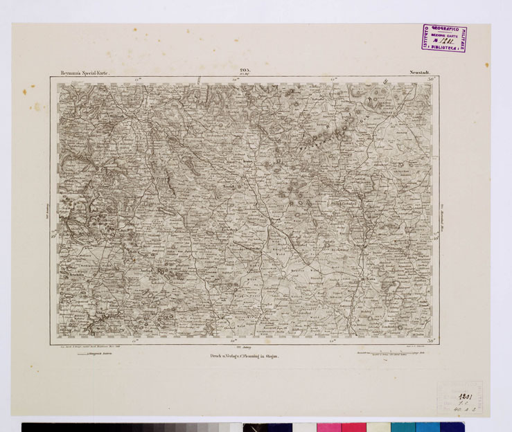 (N:15069) REYMANN'S TOPOGRAPHISCHER SPECIAL KARTE VON MITTEL EUROPA - NEUSTADT F 203 (B0012314) Carte e stampe antiche: riproduzione a colori su carta (formato A1)