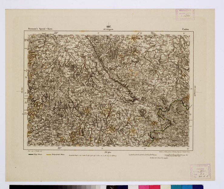 (N:14911) REYMANN'S TOPOGRAPHISCHER SPECIAL KARTE VON MITTEL EUROPA - CASLAN F 207 (B0012320) Carte e stampe antiche: riproduzione a colori su carta (formato A1)