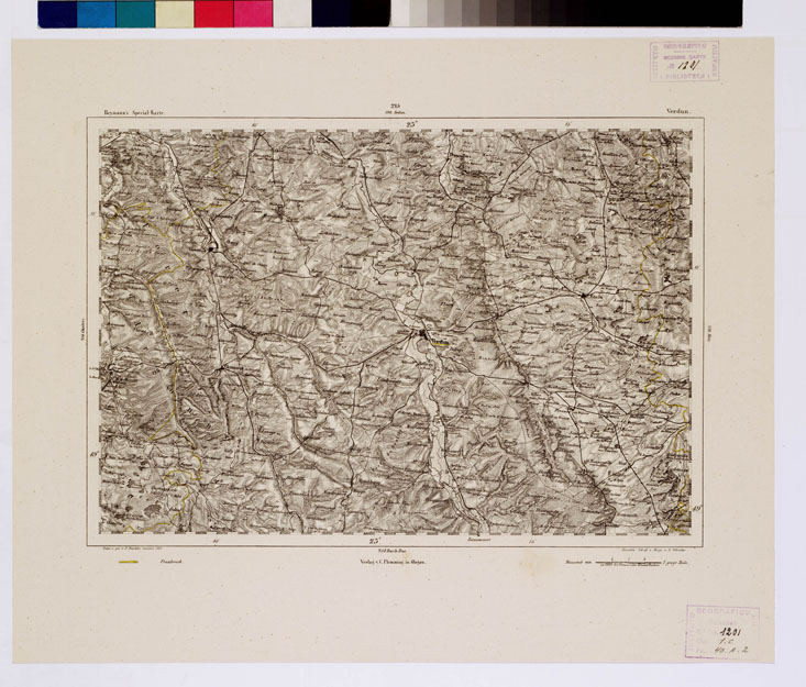 (N:15180) REYMANN'S TOPOGRAPHISCHER SPECIAL KARTE VON MITTEL EUROPA - VERDUN F 215 (B0012327) Carte e stampe antiche: riproduzione a colori su carta (formato A1)