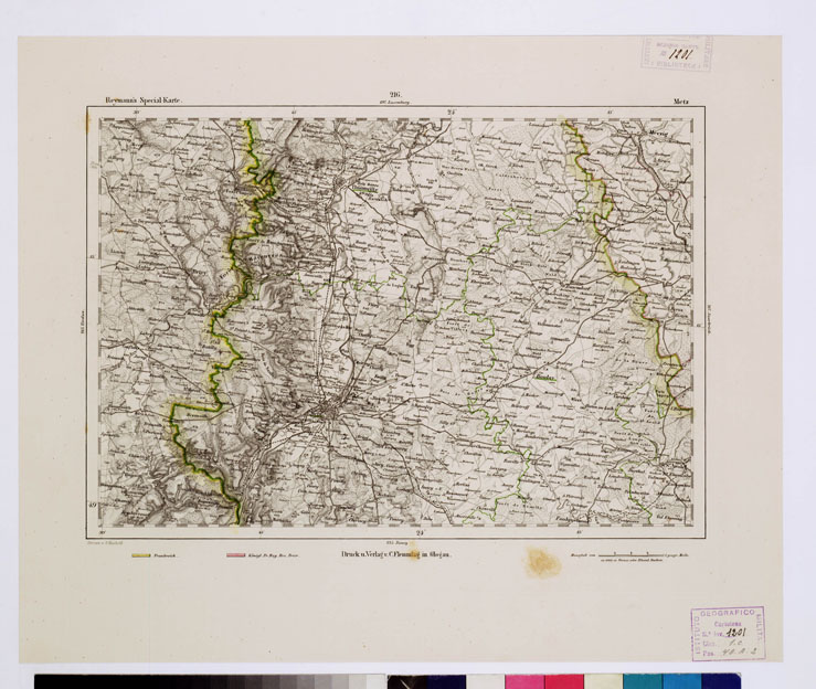 (N:15055) REYMANN'S TOPOGRAPHISCHER SPECIAL KARTE VON MITTEL EUROPA - METZ F 216 (B0012328) Carte e stampe antiche: riproduzione a colori su carta (formato A1)