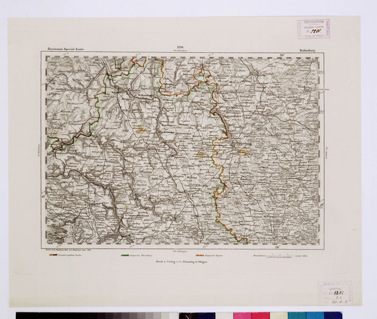 (N:15118) REYMANN'S TOPOGRAPHISCHER SPECIAL KARTE VON MITTEL EUROPA - ROTHENBURG F 220 (B0012332) Carte e stampe antiche: riproduzione a colori su carta (formato A1)