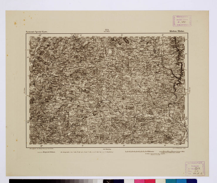 (N:14998) REYMANN'S TOPOGRAPHISCHER SPECIAL KARTE VON MITTEL EUROPA - KLATTAU-BLATNA F 224 (B0012336) Carte e stampe antiche: riproduzione a colori su carta (formato A1)