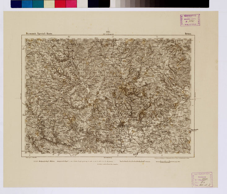 (N:14904) REYMANN'S TOPOGRAPHISCHER SPECIAL KARTE VON MITTEL EUROPA - BRUNN F 227 (B0012339) Carte e stampe antiche: riproduzione a colori su carta (formato A1)