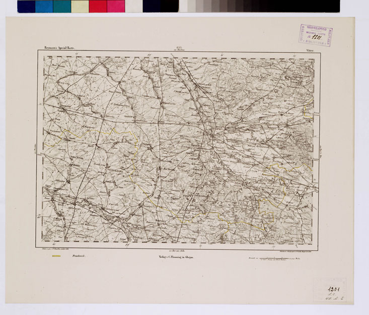 (N:15183) REYMANN'S TOPOGRAPHISCHER SPECIAL KARTE VON MITTEL EUROPA - VITRY F 233 (B0012343) Carte e stampe antiche: riproduzione a colori su carta (formato A1)