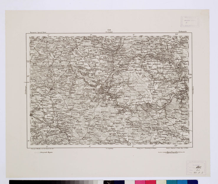 (N:14940) REYMANN'S TOPOGRAPHISCHER SPECIAL KARTE VON MITTEL EUROPA - EICHSTADT F 240 (B0012350) Carte e stampe antiche: riproduzione a colori su carta (formato A1)