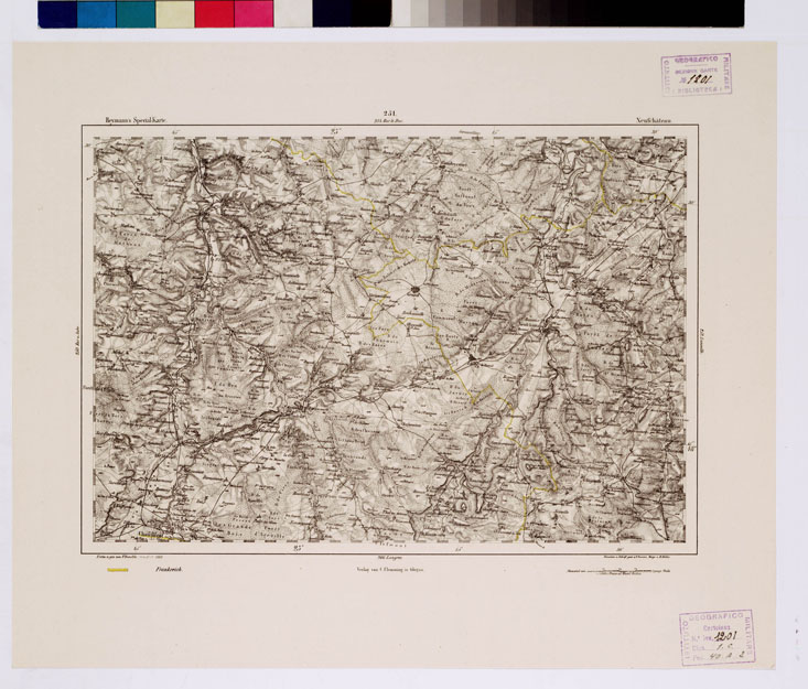 (N:15068) REYMANN'S TOPOGRAPHISCHER SPECIAL KARTE VON MITTEL EUROPA - NEUFCHATEAU F 251 (B0012355) Carte e stampe antiche: riproduzione a colori su carta (formato A1)